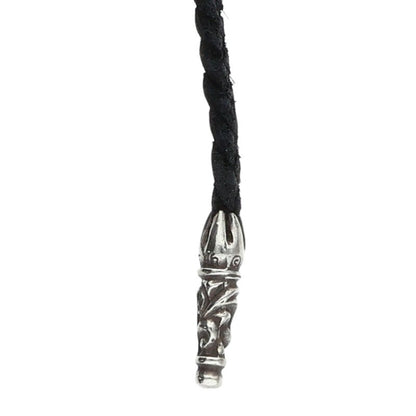 Chrome Hearts Scroll Leather Braid 925 Silver Size ONE SIZE