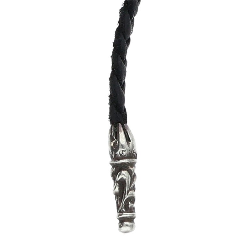 Chrome Hearts Scroll Leather Braid 925 Silver Size ONE SIZE