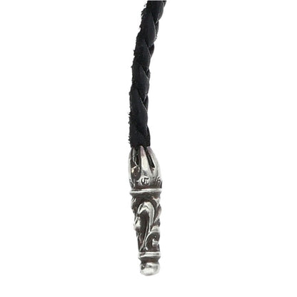 Chrome Hearts Scroll Leather Braid 925 Silver Size ONE SIZE