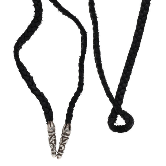 Chrome Hearts Scroll Leather Braid Necklace Size ONE SIZE