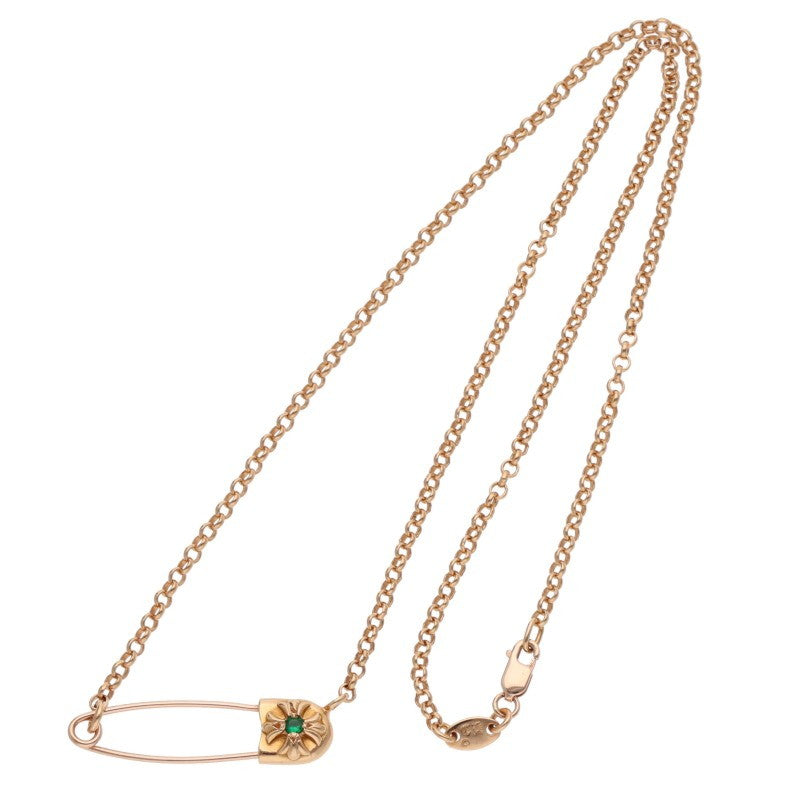 Chrome Hearts 22K Emerald Safety Chain Necklace Size 18INCH