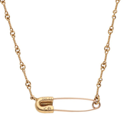 Chrome Hearts 22K 1DIA Safety Pin Chain Necklace Size 20INCH