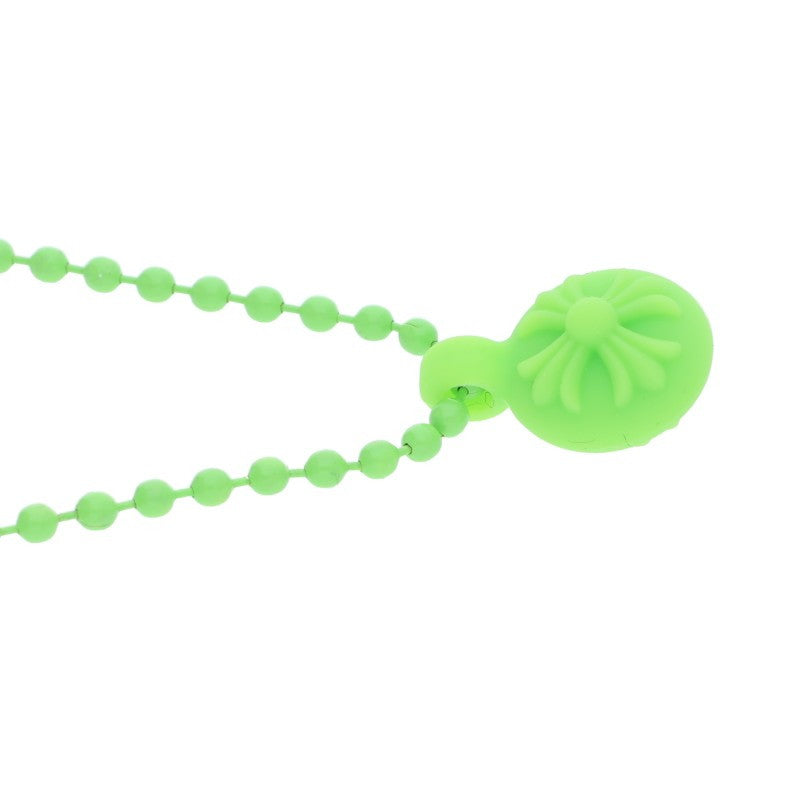 Chrome Hearts Green Rubber Cross Ball Necklace Size ONE SIZE