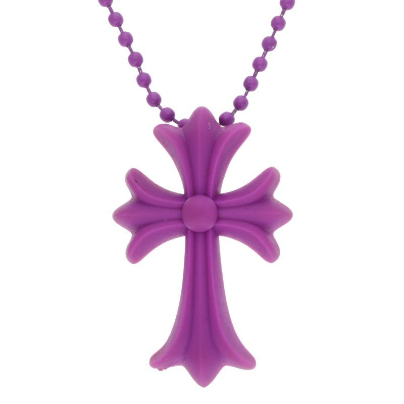 Chrome Hearts Rubber CH Cross Necklace Purple Size ONE SIZE