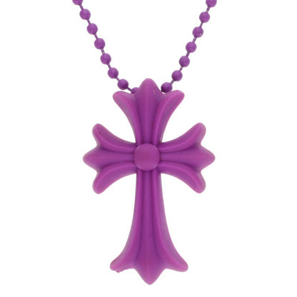 Chrome Hearts Rubber CH Cross Necklace Purple Size ONE SIZE