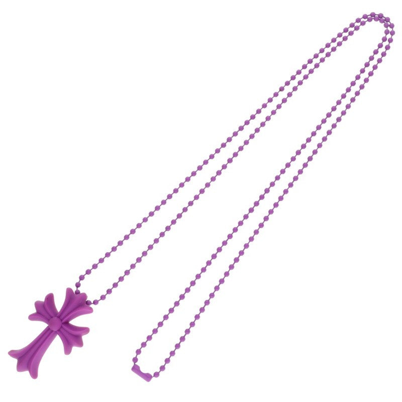 Chrome Hearts Rubber CH Cross Necklace Purple Size ONE SIZE