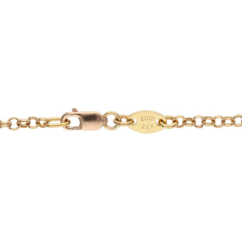 Chrome Hearts 22K Roll Chain Gold Necklace Size 18INCH