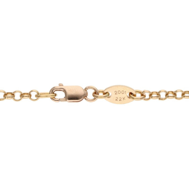 Chrome Hearts 22K Roll Chain Gold Necklace Size 20INCH
