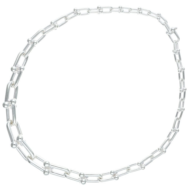 TIFFANY&Co. 925 Hardware Link Silver Necklace Size 18INCH