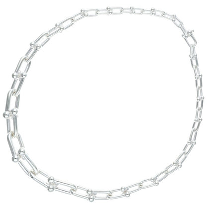 TIFFANY&Co. 925 Hardware Link Silver Necklace Size 18INCH