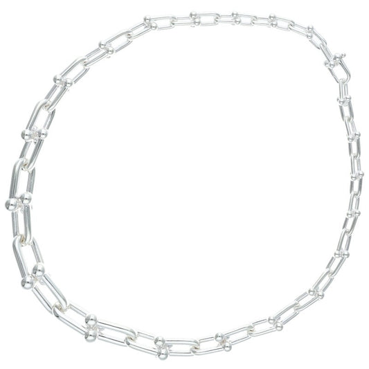 TIFFANY&Co. 925 Hardware Link Silver Necklace Size 18INCH