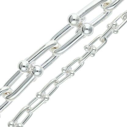 TIFFANY&Co. 925 Hardware Link Silver Necklace Size 18INCH