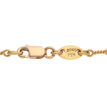 Chrome Hearts 22K Twist Chain Gold Necklace Size 24INCH