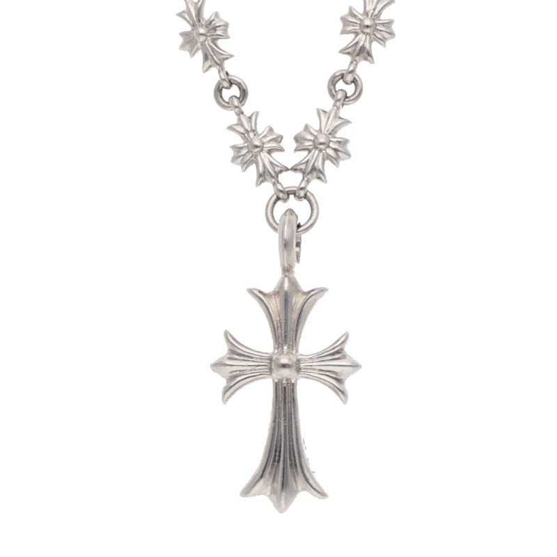Chrome Hearts 18K Tiny E Fat Diamond Necklace Size 20INCH