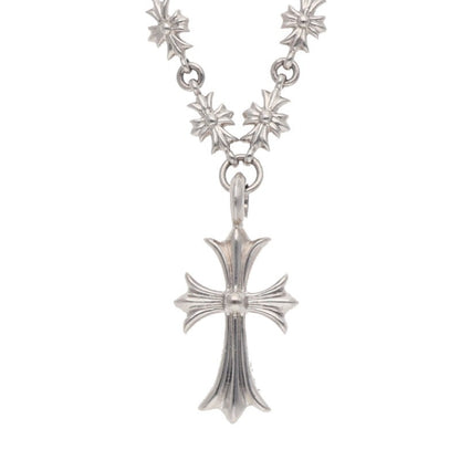 Chrome Hearts 18K Tiny E Fat Diamond Necklace Size 20INCH