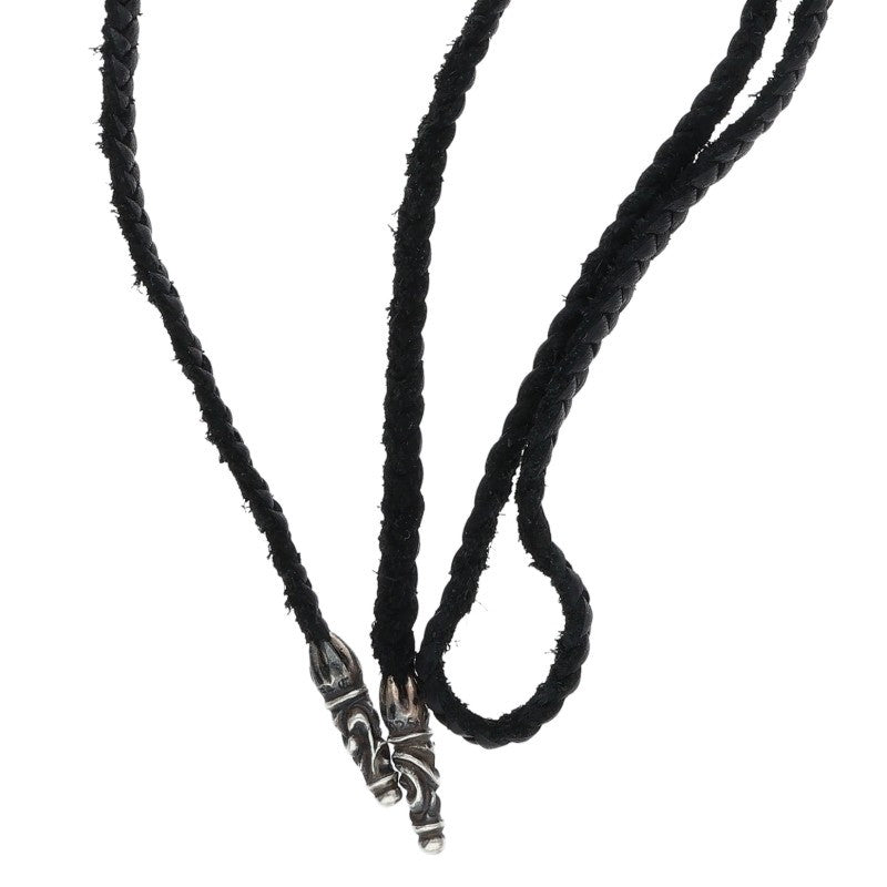 Chrome Hearts Scroll Leather Silver Necklace Size ONE SIZE