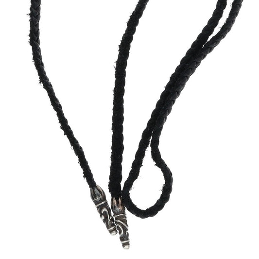 Chrome Hearts Scroll Leather Silver Necklace Size ONE SIZE