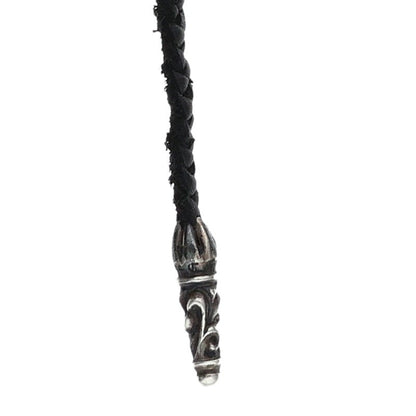 Chrome Hearts Scroll Leather Silver Necklace Size ONE SIZE