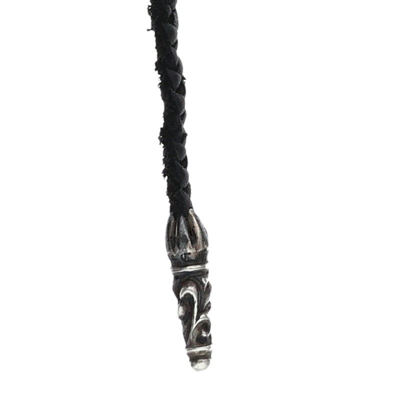 Chrome Hearts Scroll Leather Silver Necklace Size ONE SIZE