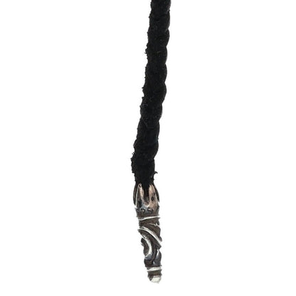 Chrome Hearts Scroll Leather Silver Necklace Size ONE SIZE