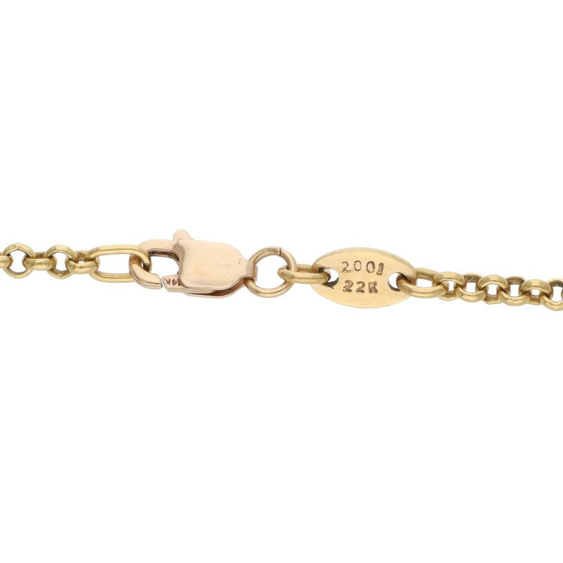 Chrome Hearts 22K R18 Roll Chain Gold Necklace Size 18INCH