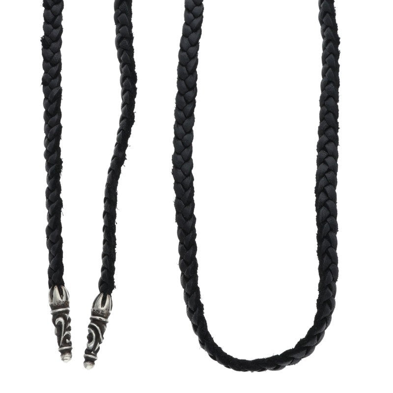 Chrome Hearts Scroll Leather Braid Necklace Size ONE SIZE
