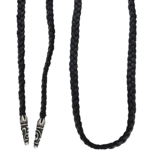 Chrome Hearts Scroll Leather Braid Necklace Size ONE SIZE