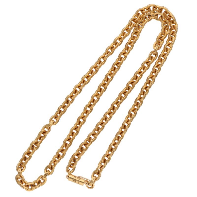 Chrome Hearts 22K Paper Chain Gold Necklace Size 20INCH