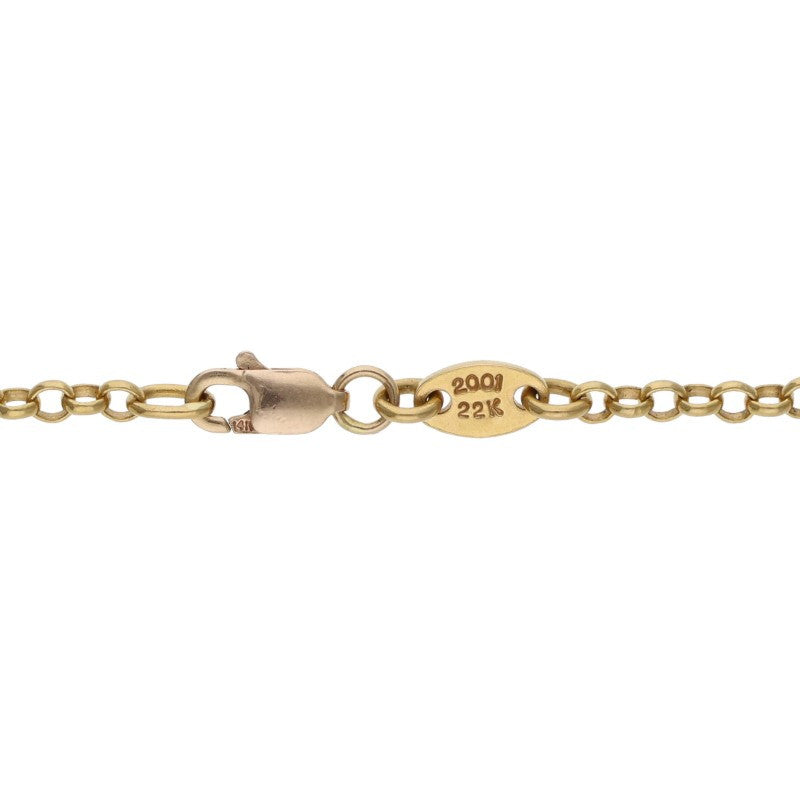 Chrome Hearts 22K Roll Chain Gold Necklace Size 18INCH