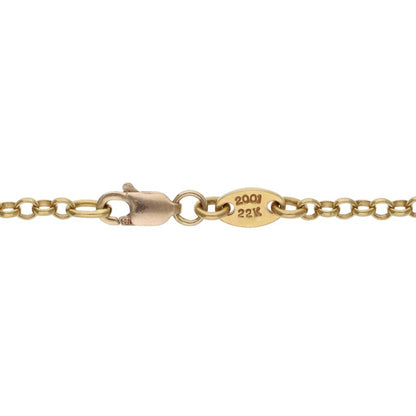 Chrome Hearts 22K Roll Chain Gold Necklace Size 18INCH