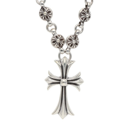 Chrome Hearts Cross Ball Chain Silver Necklace Size 20INCH