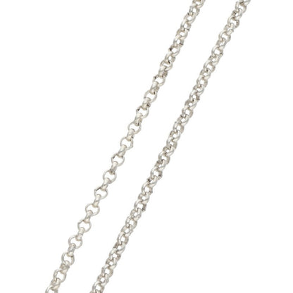 Chrome Hearts 925 Silver Roll Chain Necklace Size 18INCH