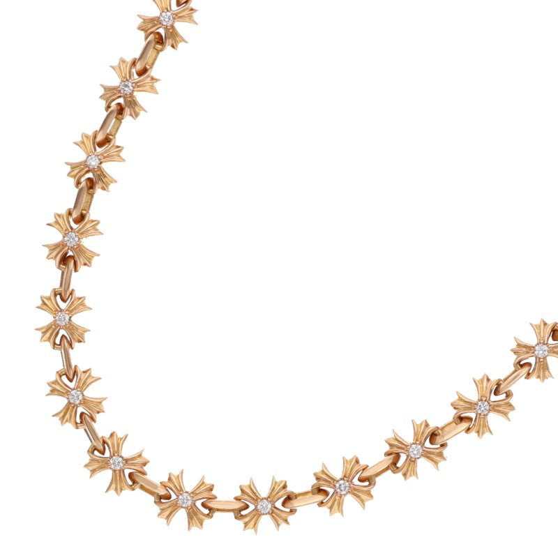 Chrome Hearts 22K Pave Diamond CH Gold Necklace Size 20INCH