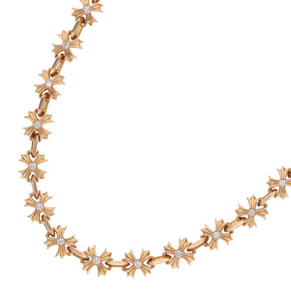 Chrome Hearts 22K Pave Diamond CH Gold Necklace Size 20INCH