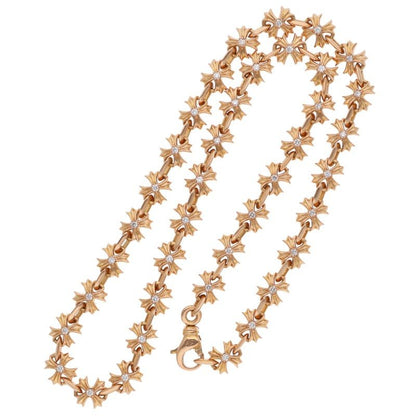 Chrome Hearts 22K Pave Diamond CH Gold Necklace Size 20INCH