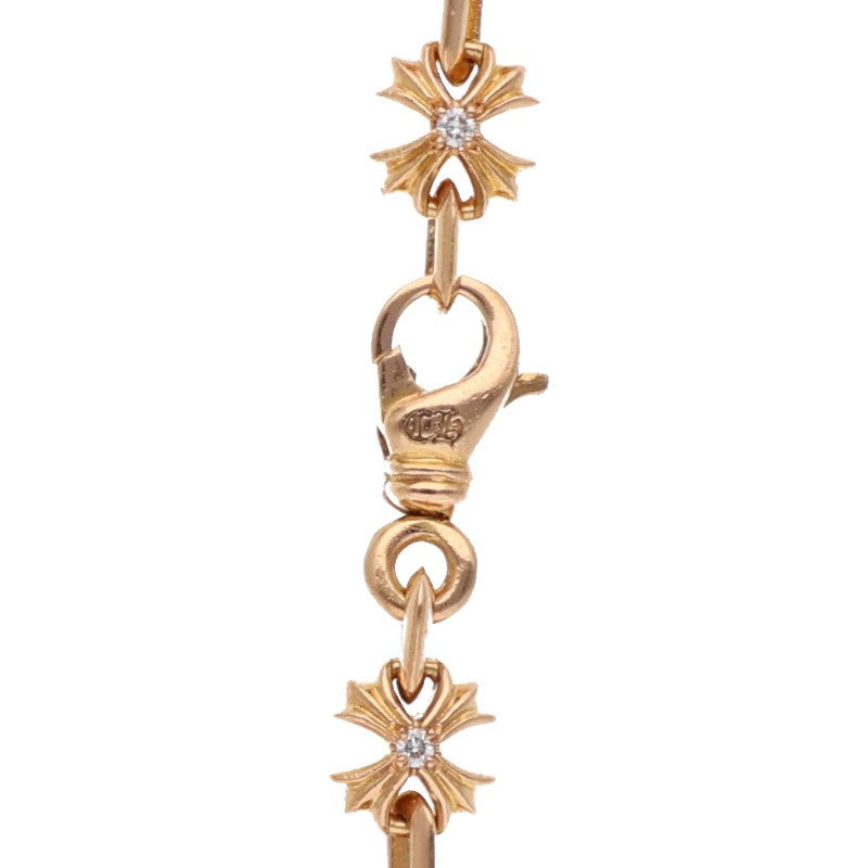 Chrome Hearts 22K Pave Diamond CH Gold Necklace Size 20INCH