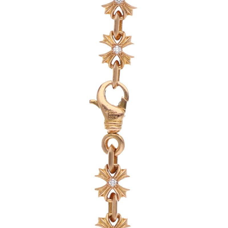 Chrome Hearts 22K Pave Diamond CH Gold Necklace Size 20INCH
