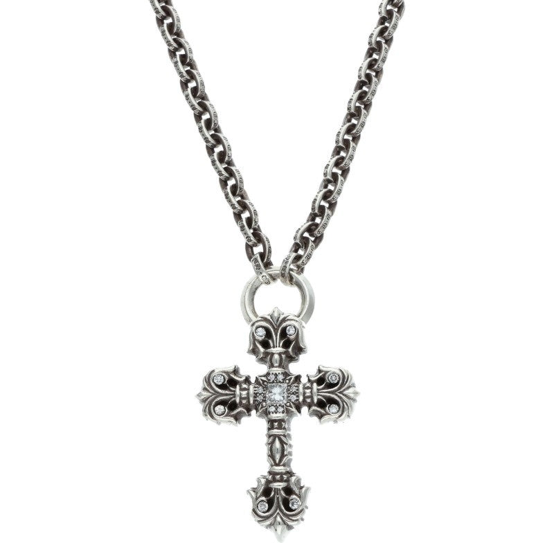 Chrome Hearts Filigree Cross XS Diamond Necklace Size 24INCH