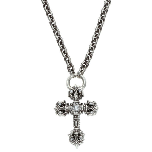 Chrome Hearts Filigree Cross XS Diamond Necklace Size 24INCH