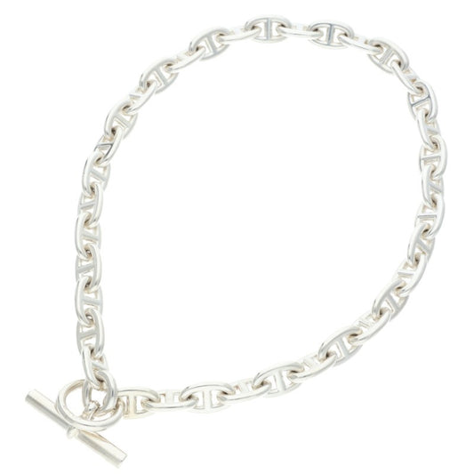 HERMES Chaine d'Ancre MM Silver Choker Necklace Size MM