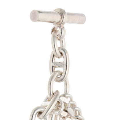 HERMES Etcetera 4-Strand Silver Necklace Size LG