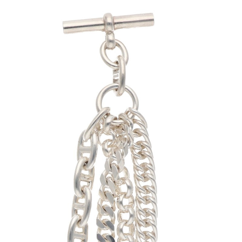 HERMES Etcetera 4-Strand Silver Necklace Size LG