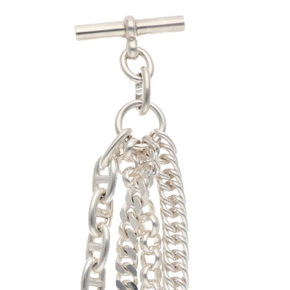 HERMES Etcetera 4-Strand Silver Necklace Size LG