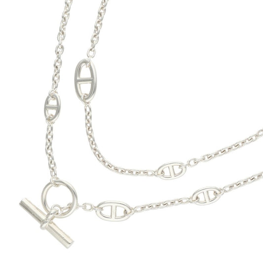 HERMES Farandole Silver Long Necklace Size 120