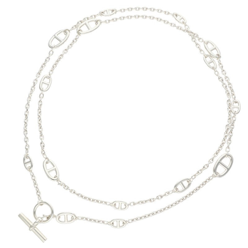 HERMES Farandole Silver Long Necklace Size 120