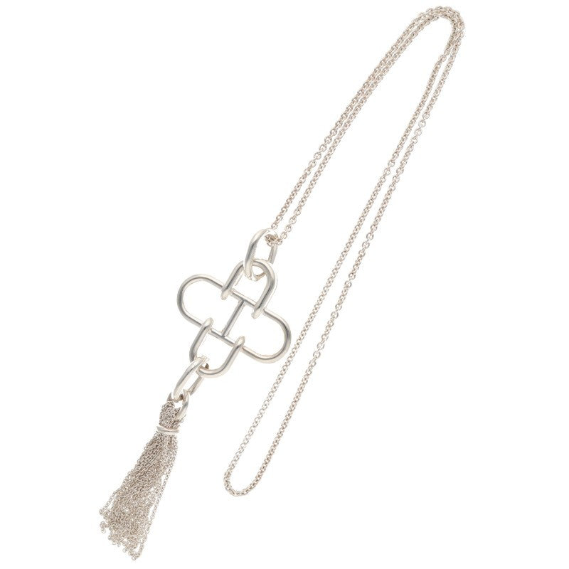 HERMES Rose de Mer Silver Tassel Necklace Size ONE SIZE