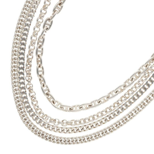 HERMES Etcetra 925 Silver Chain Necklace Size ONE SIZE