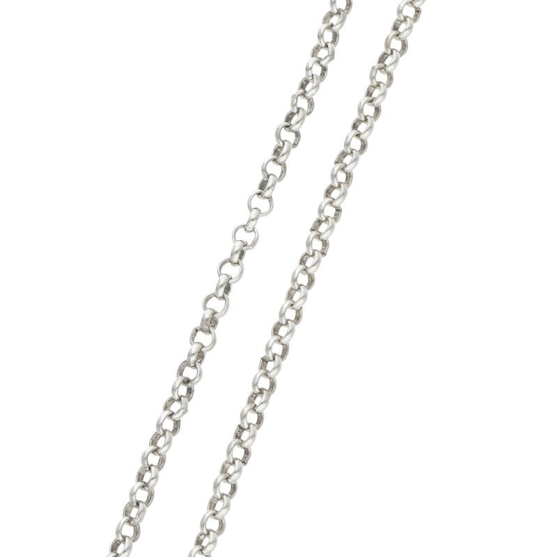 Chrome Hearts Roll Chain Necklace Silver Size 18INCH