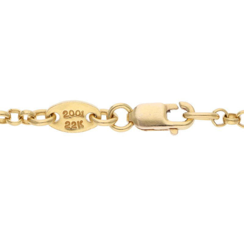 Chrome Hearts 22K Yellow Gold Chain Necklace Size 16INCH