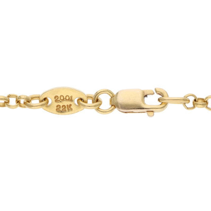 Chrome Hearts 22K Yellow Gold Chain Necklace Size 16INCH